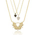 with a duo of our triangle pendant necklaces,<br>available in an array of colors and sizes <span class='visuallyhidden'>Contact the Beverly Hills store at 323-404-2959 or through this website for shopping assistance.</span>